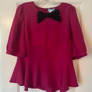 CeCe Peplum Top with Bow
